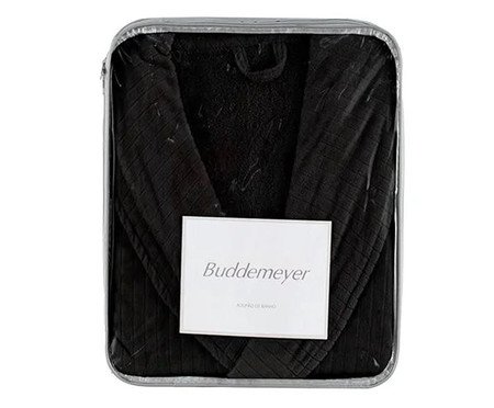 Roupão Stripes Mod Preto | Westwing