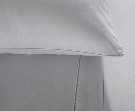 Fronha Gran Percalle Classic com Abas Cinza | Westwing