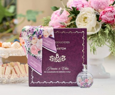 Jogo de Aromatizador e Lenço Peônias e Chás | Westwing