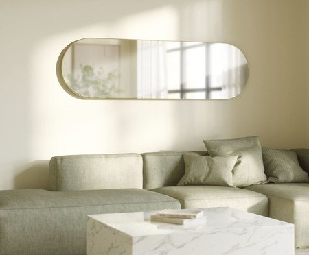 Espelho Estreito com Moldura Hubba Pill Dourado | Westwing