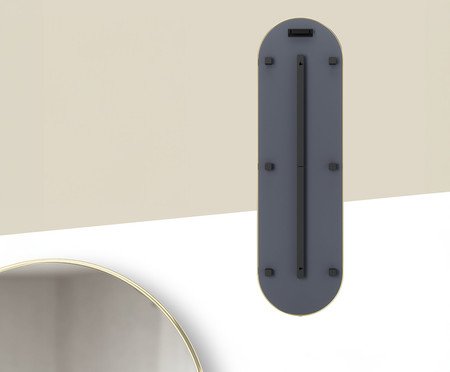 Espelho Estreito com Moldura Hubba Pill Dourado | Westwing