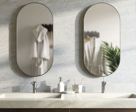 Espelho com Moldura Hubba Pill Titânio | Westwing