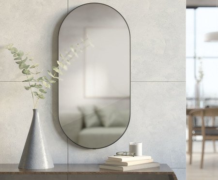 Espelho com Moldura Hubba Pill Titânio | Westwing