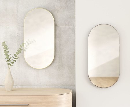 Espelho com Moldura Hubba Pill Titânio | Westwing