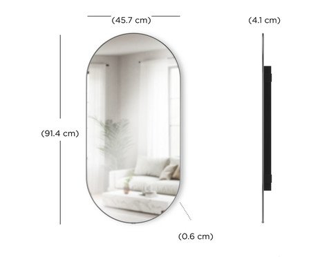 Espelho com Moldura Hubba Pill Titânio | Westwing