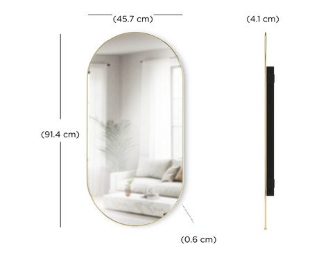 Espelho com Moldura Hubba Pill Dourado | Westwing