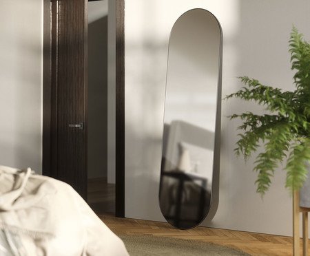 Espelho Estreito com Moldura Hubba Pill Titânio | Westwing