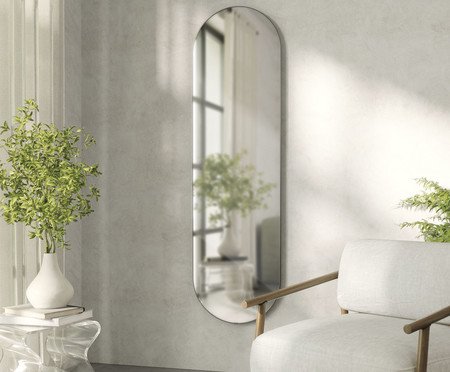 Espelho Estreito com Moldura Hubba Pill Titânio | Westwing