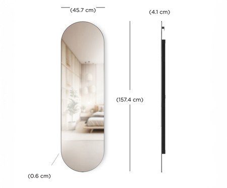 Espelho Estreito com Moldura Hubba Pill Titânio | Westwing