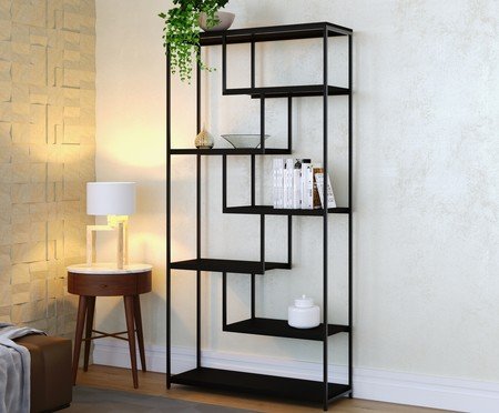 Estante Barcelona Com 7 Prateleiras Preto | Westwing