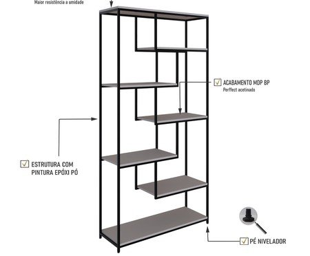 Estante Barcelona Com 7 Prateleiras Off White | Westwing