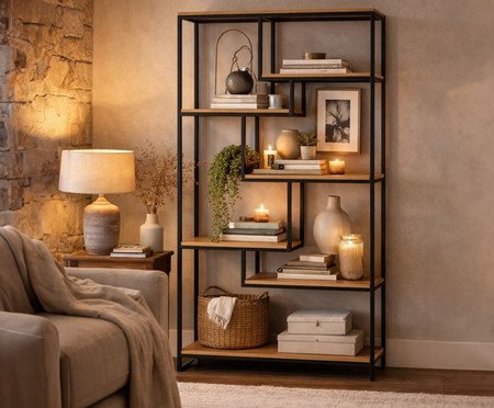 Estante Barcelona Com 7 Prateleiras Mel | Westwing