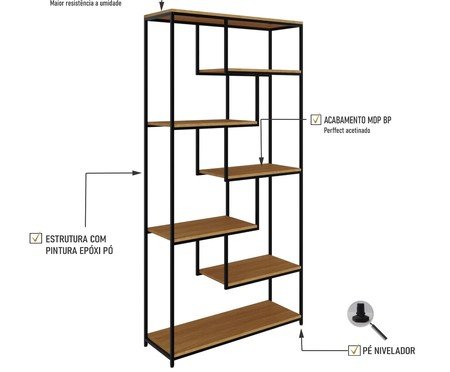 Estante Barcelona Com 7 Prateleiras Mel | Westwing