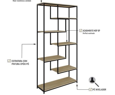 Estante Barcelona Com 7 Prateleiras Ciliegio | Westwing