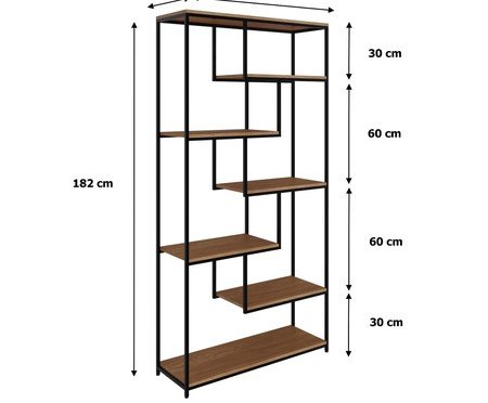Estante Barcelona Com 7 Prateleiras Nogueira | Westwing