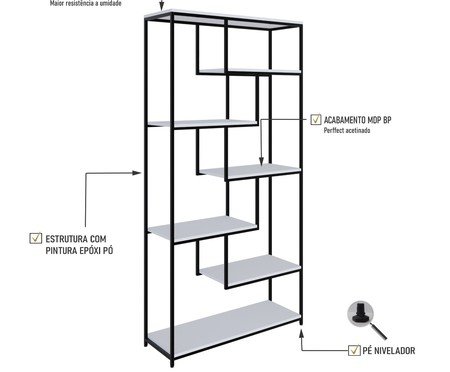 Estante Barcelona Com 7 Prateleiras Branco | Westwing