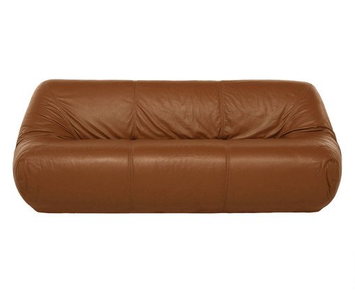 Sofa Lina Couro Caramelo Médio, beige | WestwingNow