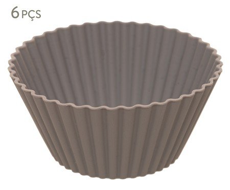 Jogo de Formas Redondas para Cupcake Cinza | Westwing