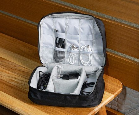 Organizador de Cabos com Alça Preto | Westwing