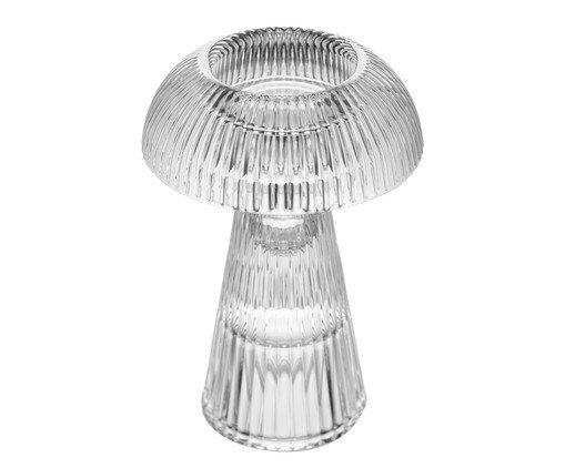 Castiçal Mushroom Lines, transparent | WestwingNow