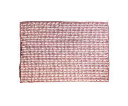 Tapete para Banheiro Comfort Branco e Rosa Chenille, multicolor | WestwingNow