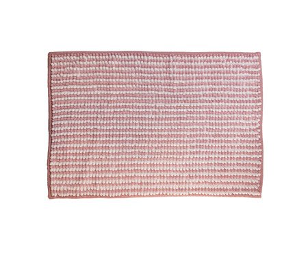 Tapete para Banheiro Comfort Branco e Rosa Chenille | Westwing