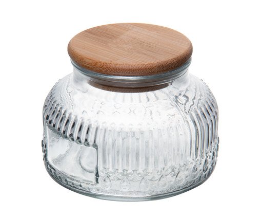 Pote com Tampa de Bambu Lumi, transparent | WestwingNow