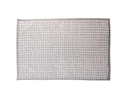 Tapete para Banheiro Comfort Branco e Cinza Chenille, multicolor | WestwingNow
