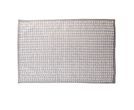 Tapete para Banheiro Comfort Branco e Cinza Chenille | Westwing