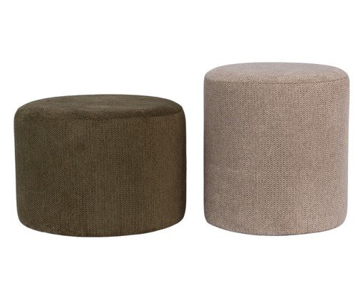 Jogo de Pufes Veludo Badu, Natural | WestwingNow