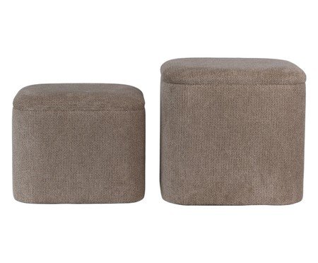 Jogo de Pufes Veludo Babukar | Westwing