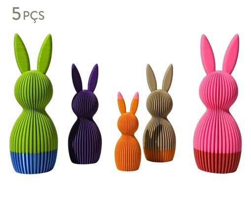 Jogo de Esculturas Bunny, multicolor | WestwingNow