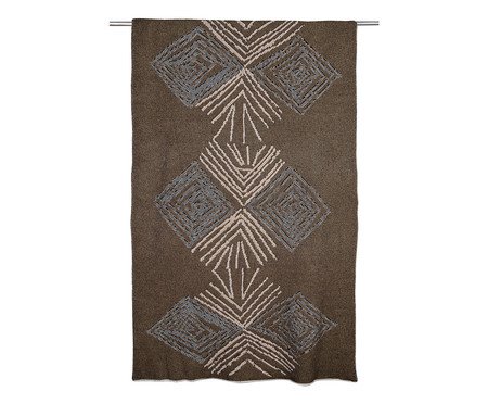 Manta Coruja Guardiã Caramelo Preto e Camelo | Westwing