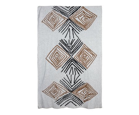 Manta Coruja Guardiã Caramelo Preto e Camelo | Westwing