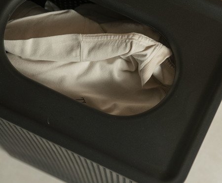 Cesto de Roupas Flow Fechado Preto | Westwing