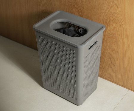 Cesto de Roupas Flow Fechado Chumbo | Westwing