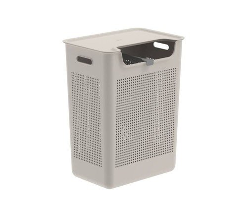 Cesto de Roupas Duplo Compartimento Flow Fechado Bege, beige | WestwingNow