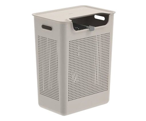 Cesto de Roupas Duplo Compartimento Flow Fechado Bege, beige | WestwingNow