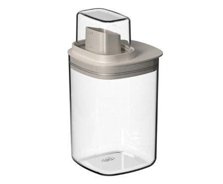 Dispenser Quadrado Flow Fechado Bege e Transparente | Westwing