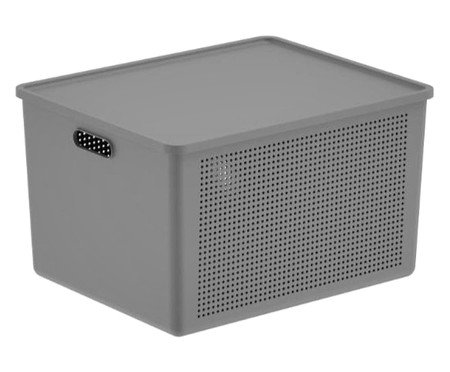 Cesto Flow com Tampa Fechado Chumbo | Westwing