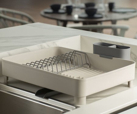 Escorredor de Loucas com Direcionador Liv Fechado Branco | Westwing