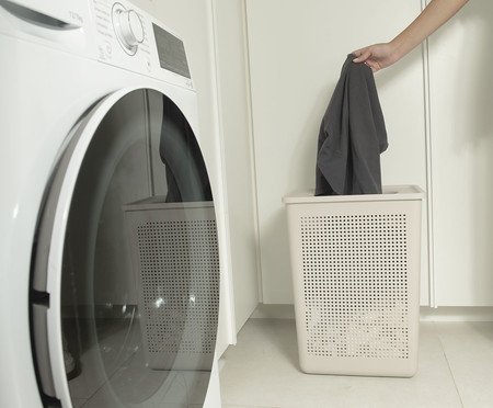 Cesto de Roupas Flow Fechado Branco | Westwing