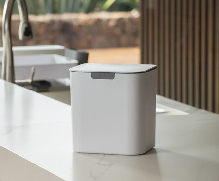 Lixeira de Bancada Parede e Liv Fechado Branco | Westwing