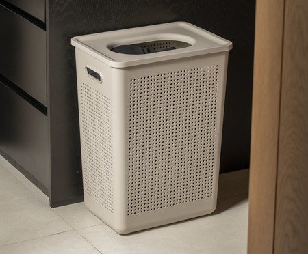 Cesto de Roupas Flow Fechado Bege | Westwing