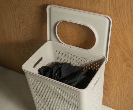 Cesto de Roupas Flow Fechado Bege | Westwing