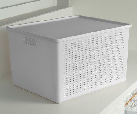 Cesto Flow com Tampa Fechado Branco | Westwing