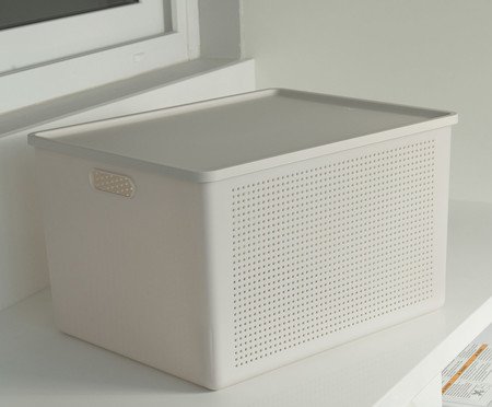 Cesto Flow com Tampa Fechado Bege | Westwing