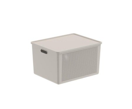 Cesto Flow com Tampa Fechado Bege | Westwing
