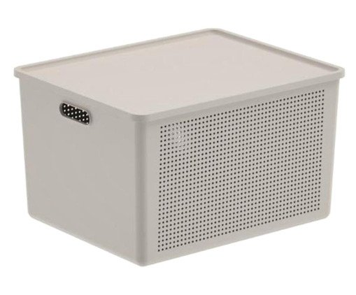 Cesto Flow com Tampa Fechado Bege, black | WestwingNow