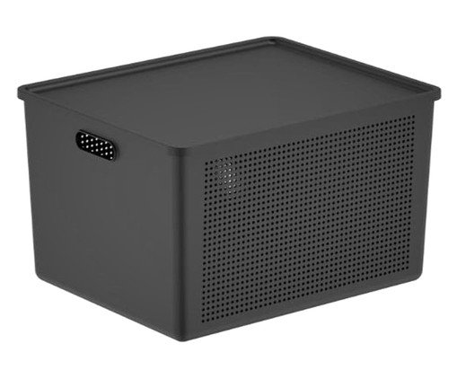 Cesto Flow com Tampa Fechado Preto, black | WestwingNow